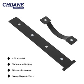 CHIJANE Magnetic Garage Door Decorative Hardware,Garage Door Magnets Accents Curb Appeal Faux Hinges&Handle,8 Hinges+4 Handles Garage Door Decor Hardware Kit for Steel or Metal Alloy Doors,Black