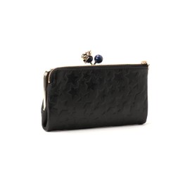 ANNA SUI Women's Leather Wallet, Black