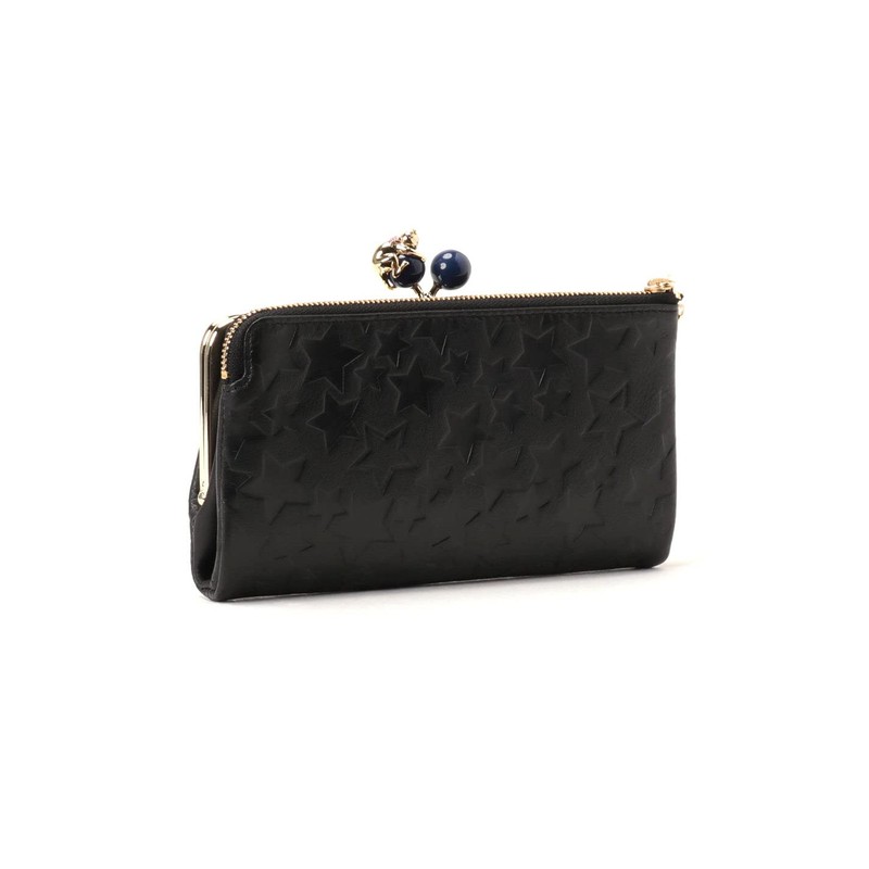 ANNA SUI Women's Leather Wallet, Black