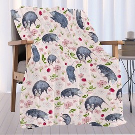 Opossum Throw Blanket | Super Soft Funny Possum Flannel Blanket for Teens | Opossuma Lovers Animal Home Decor | Plush Cute Opossum Blanket for Couch Sofa Bed Living Room | 50"x60" for Teens