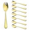 Alata Sporks, 8-Pack Champagne Gold Food-Grade Stainless Steel Sporks, 7.4