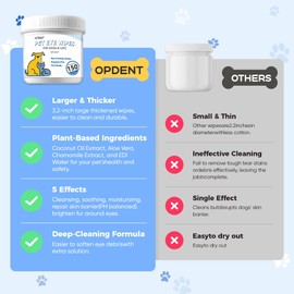 Opdent 150Pcs Eyes Wipes for Dogs - Tear Stain Remover for Dogs - Dog Eye Cleaner, Eye Debris, Discharge, Mucus Secretions - Eye Wipes for Dogs & cat Eye Wipes - 3.2 inches