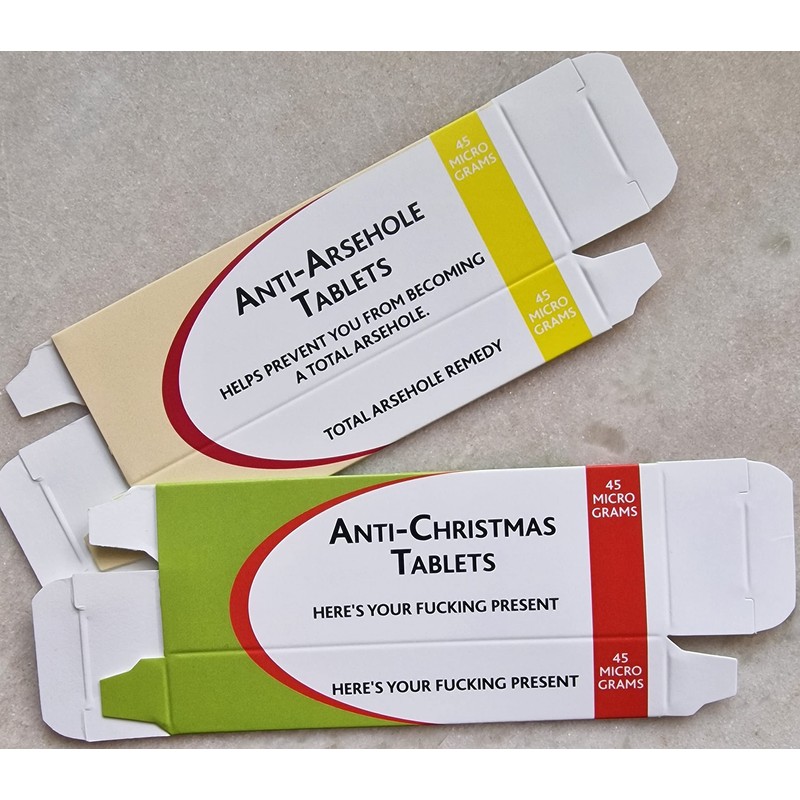 Christmas Fun Secret Santa Party Humbug Joke Prank Medication Pill