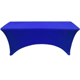YOUR CHAIR COVERS Rectangular Spandex Table Covers 6ft Fitted Tablecloth Wedding Event Patio Table Decorations Elastic Fabric Stretch Table Covers for 6 ft Folding Table (Royal Blue)