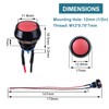DMWD 2pcs 12mm Waterproof Metal Momentary Domed Push Button Switch