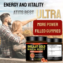 Himalayas Shilajit Sandwich Energy Gummies – Vegan, Sugar-Free, High Potency with Horny Goat Weed, Ashwagandha & Maca for Stamina & Vitality