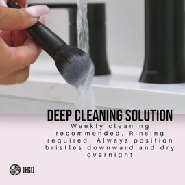 JEGO Makeup Brush Cleaner Solution - Sponge Cleaner - Make Up Brush Liquid Cleanser - Hypoallergenic & Plant-Based Solution Removes Makeup, Dirt, & Oil - 16 Oz (Set of 2)