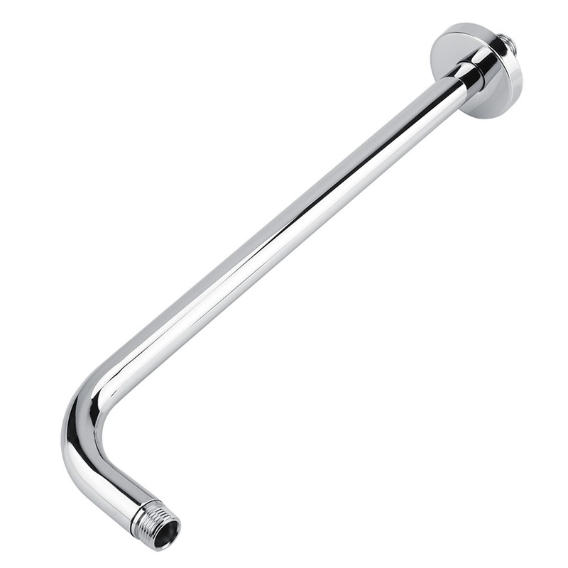 Extra Long Stainless Steel Shower Rain Head Arm Replacement Flange