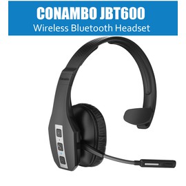Trucker - Auriculares Bluetooth V5.1, CVC8.0 con tres micrófonos de cancelación de ruido y 35 horas HD conversación manos libres, auriculares Bluetooth en la oreja con botón de silencio para teléfonos