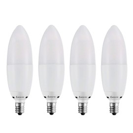 BOGAO 4 Pack Candelabra Bulb, 12W Warm White 3000K LED Candle Lights, 85-100 Watt Equivalent, E12 Base, 1200 Lumens, Torpedo Shape