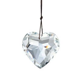 Colorful Heart Crystals Suncatcher Hanging Sun Catcher with Chain Pendant Ornament for Window Home Garden Christmas Day Party Wedding Decoration (White)