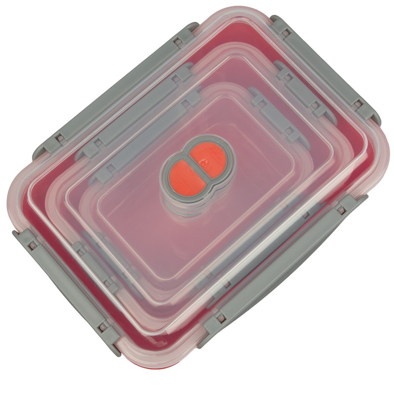 Microwave Vegetable Steamer Containers- 3 Pack Reusable Food Storage Large,