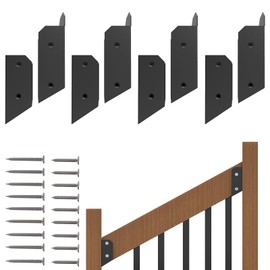 Prriszo 4 Pairs Deck Railing Bracket, 201 Stainless Steel 2 x 4" Deck Railing 30° Stair Connector, Railing Wood Post for Deck Railing Handrail and Wooden Stair end Connection Installation