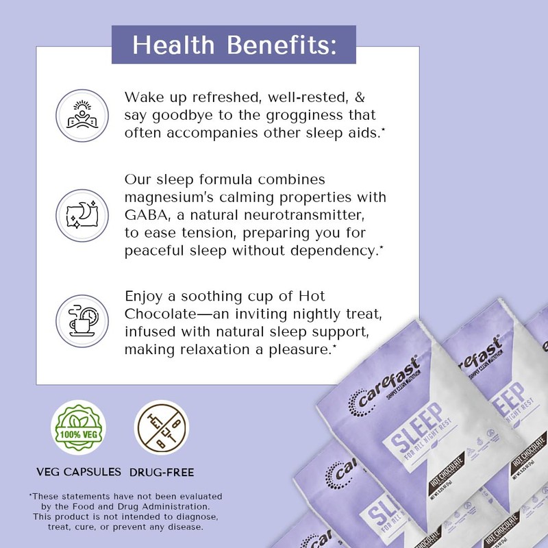 CAREFAST Sleep - Hot Chocolate Drink Mix - Natural Sleep
