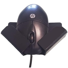 SDS Mouse Holder/Catcher/Keeper - Durable Black HDPE, Mount Anywhere to Securely Hold Your Mouse Out of The Way (Black)