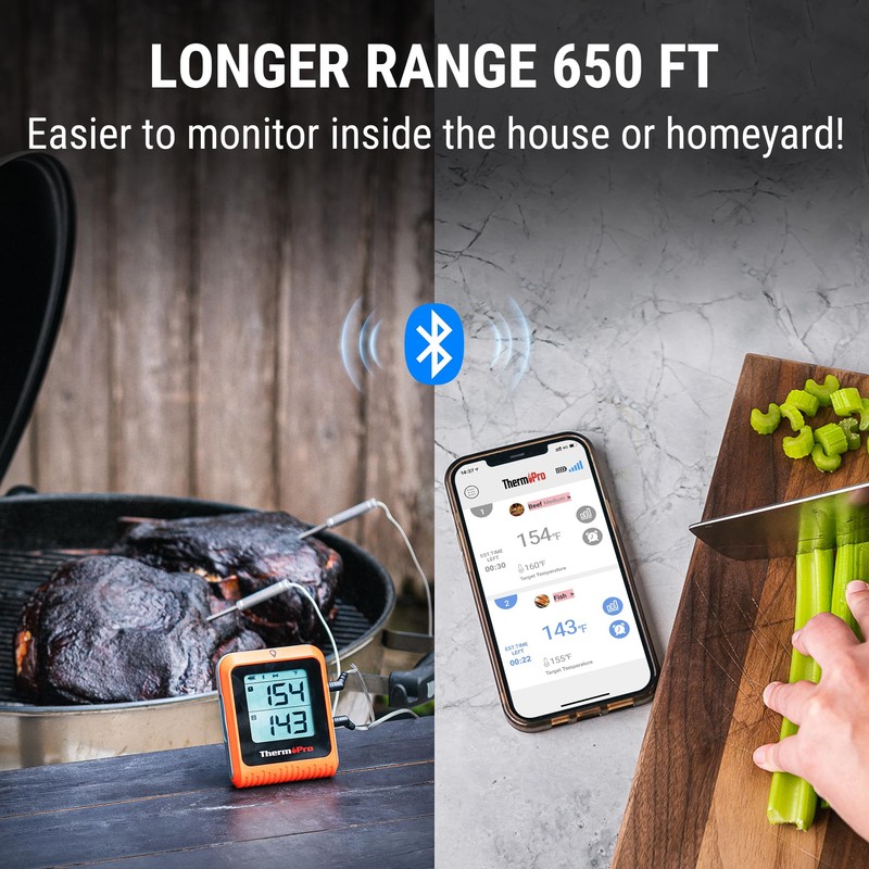 ThermoPro 650 ft Wireless Meat Thermometer Digital for Grilling and