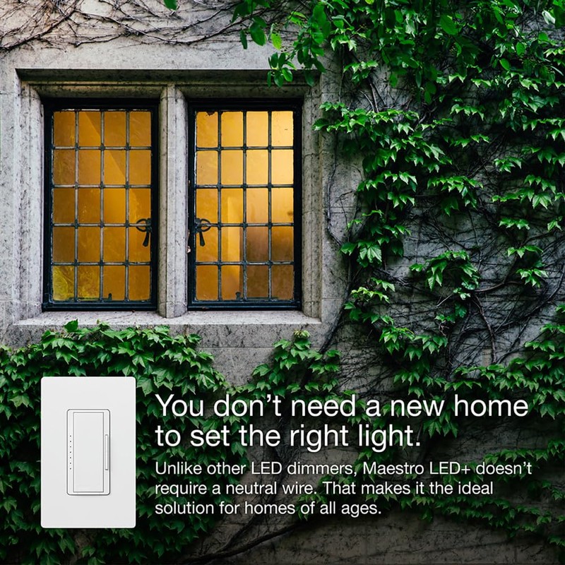 Lutron Maestro LED+ Dimmer Switch for Dimmable LED, Halogen and