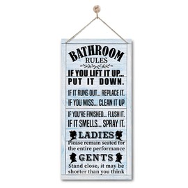Rustic Bathroom Decor, Western Bathroom Decor, Funny Bathroom Signs Wall Decor, Bathroom Decor, Farmhouse Bathroom Decor, Country Bathroom Decor, Bathroom Signs, Bathroom Rules Wall Décor D1