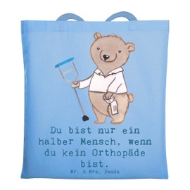 Mr. & Mrs. Panda Orthopaedic Heart Tote Bag, Gift, Colleague, Fabric Bag, Company, Broken Leg, Orthopaedics, Gift, Laptop Bag, Shoulder Bag, Opening, Beach Bag, blue, Hand Drawn