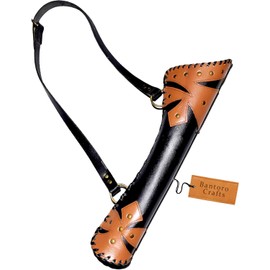 Brown Leather Traditional Leather Archery Quiver Arrow Holder Waist/Hip Hanging Shoulder Bag Shooting Hunting Shoulder Strap Adjustable Waist Bag