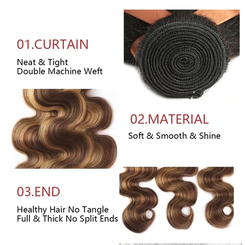 50g 1LX T1B4/27 Body Wave Hair Extensions 12 14 16