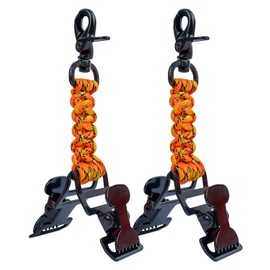 KUNN Double End Tactical Glove Clips Work Glove Holders Hardhat Holder for Heavy Duty Belt,Outdoor Backpack,Gifts for Firefighter & Police,Orange, 2Pcs