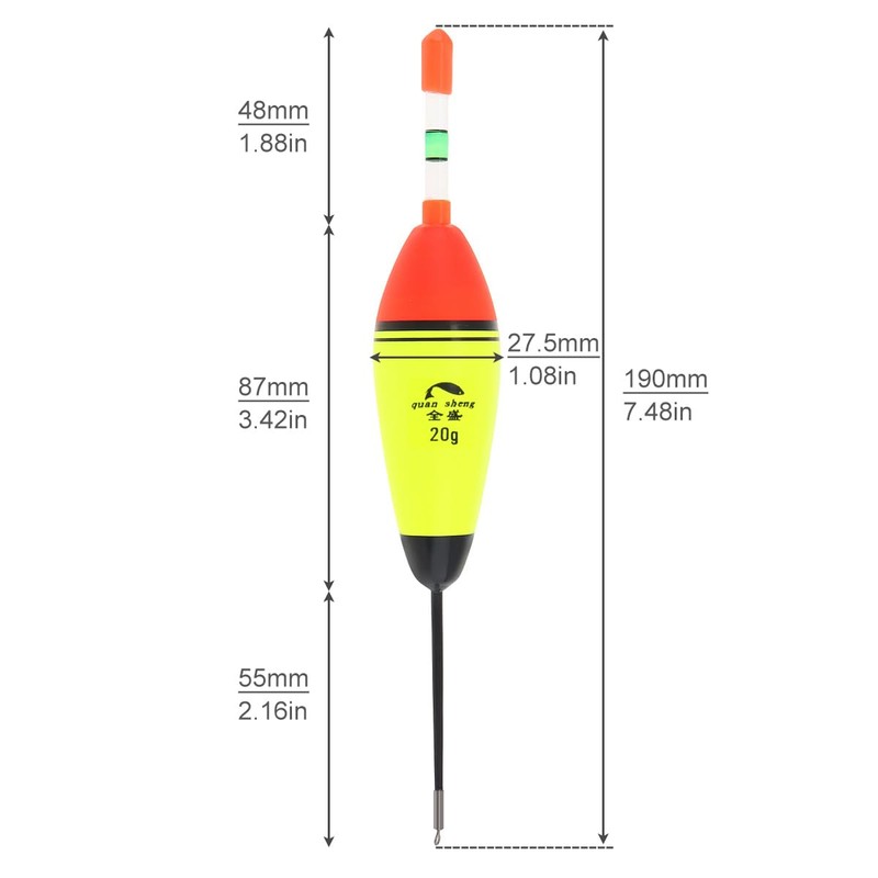 OriGlam 5pcs EVA Foam Floats - Fishing Bobbers for Pike,