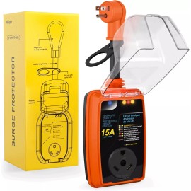 Nilight 15 Amp to 30 Amp RV Surge Protector Power Adapter 2100 Joules Voltage