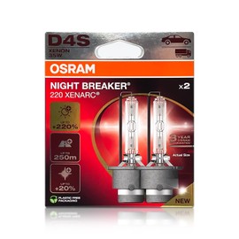 DAMA Automotive Lighting D4S Night Breaker Laser 220 HID Xenon Headlight Bulbs 66440XN2-2HB 42V 35W 4300K P32d-5 | Pack of 2
