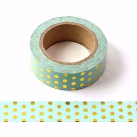 CIAIJE - Cinta Washi con puntos de papel de aluminio, 15 mm x 10 m, suministros de manualidades para álbumes de recortes y proyectos decorativos de bricolaje