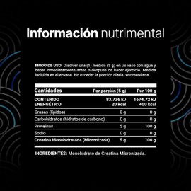 B Life Creatina Monohidratada en polvo 600g |120 Servicios | 5 g por porción | Alta Pureza | Creatine Monohydrate.