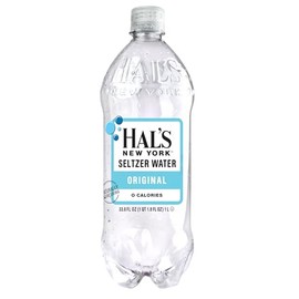 Hal's New York Seltzer Carbonated Flavored Sparkling Water, Zero Sugar, Zero Calorie, Zero Carbs, 1 Liter (Pack of 15, Original)