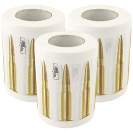 Fairly Odd Novelties AK-47 Bullets Novelty Toilet Paper Funny Rifle & Gun Gag Gift, 3 Pack