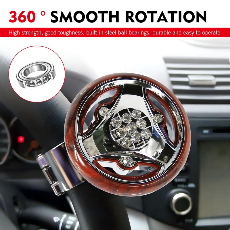 Opuweiy Steering Wheel Knob, Universal Power Ball Spinner Knob with