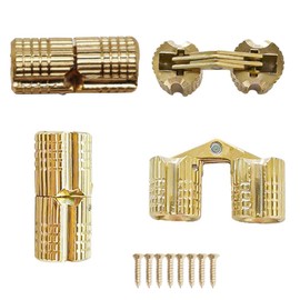 8mm Hidden Brass Barrel Hinges 180 Degree Opening Angle Cabinet Hinges for DIY Jewelry Box Hand Craft 8 Pack