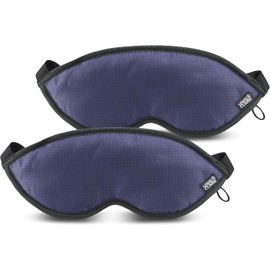 Lewis N. Clark Comfort - Máscara de ojos con correas ajustables que bloquea toda la luz, marino, 2 Count (Pack of 1), 2 Paquete