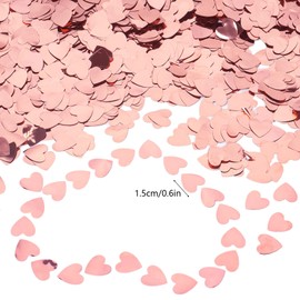 50g Rose Gold Heart Confetti, Glitter Love Heart Table Confetti Romantic Party Table Decoration for Hen Night Hen Party Wedding Engagement Baby Shower Birthday