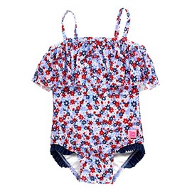 RuffleButts Red White and Bloom Single Ruffle One Piece - 8