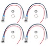 4 sets of common anode round LEDs, 10 mm pre-wired