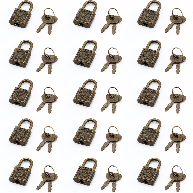 Litoexpe 10 Pieces Mini Diary Lock, Retro Bronze Metal Lock