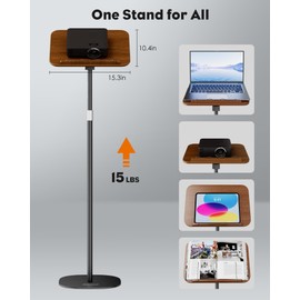 aboutool 2 in 1 Dual-use Floor Book Stand & Desktop Book Stand,Height Adjustable from 33-63in, Adjustable Book Holder with Elastic Page Clips for Music Scores, Recipe, Tablet, Laptop