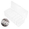 TEHAUX 2pcs Transparent Cable Organizer Box Multi Grid Storage with