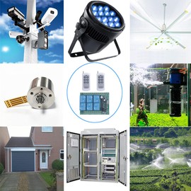 433mhz 12V 24V DC 6 Channel Wireless Remote Control Relay Switch 24V/12V Remote Relay ON Off Transmitter and Receiver Universal Motor Light Door Window Controller (12V-24V 2X Control 433MHz)