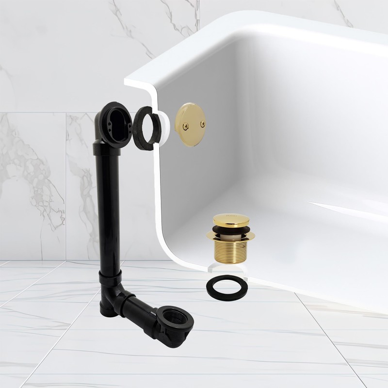Westbrass Tip-Toe Sch. 40 ABS Bath Waste with Two-Hole Elbow,