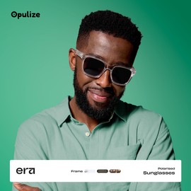 OPULIZE ERA Reading Sunglasses for Men & Women - Black/Green Tinted Lens - 2 Pack - Anti-Reflective Anti-Glare - UV400 Protection - Oversized Rectangular Frame - Spring Hinges - Black/Clear +2.00