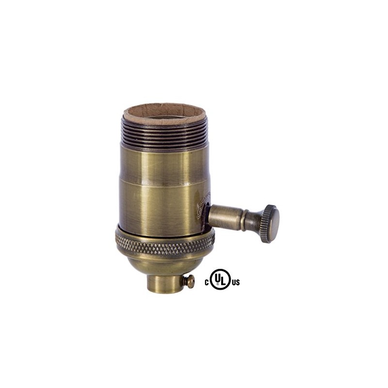 B&P Lamp® Edison Size Full Dimmer Socket in Antique Brass