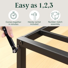 Zinus Lorelei 14 Inch Metal Platform Bed Frame, Steel Slat Support, No Box Spring Needed, Eco Friendly WonderBox(TM) Packaging, 12.4” Underbed Storage, Easy Assembly, Black, King