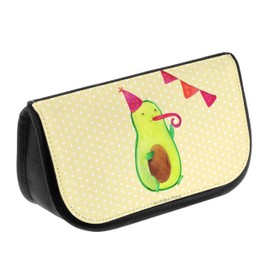 Mr. & Mrs. Panda Cosmetic Bag Avocado Birthday Gift Cosmetic Bag Celebration Vegan Makeup Bag Toiletry Bag Toiletry Bag, yellow, Hand Drawn