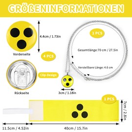 FLEXNOVA 6 Piece Blind Badge Set Including 1 Blind Bandage for Arm with Velcro Fastening & 1 Necklace for Blind & 4 Blind Badges with Clamp Blind Sign Plaque for Visually Impaired