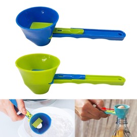 Hayaww 2 x Funnel Shovel for Powder, Mini Funnel, Powder, Funnel, Scoop, Funnel, Kitchen, Sliding Strainer, Funnel Measuring Spoon, Kitchen Appliances for Measuring Dry Powders and Liquids